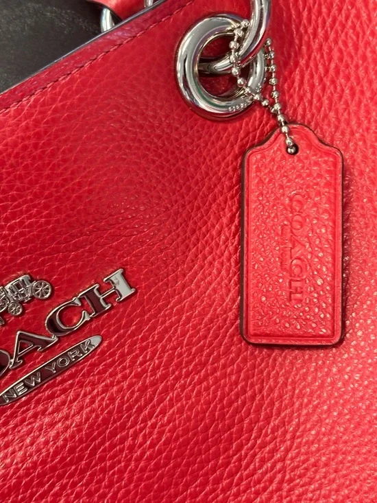 NWOT Coach Jes Leather Tote Bright Cardinal Red 76701 - Picture 5 of 12